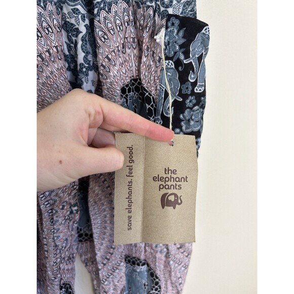 The Elephant Pants Small S Palazzo Lounge Ethnic Tribal Cargo Wide Leg Viscose - Picture 3 of 5